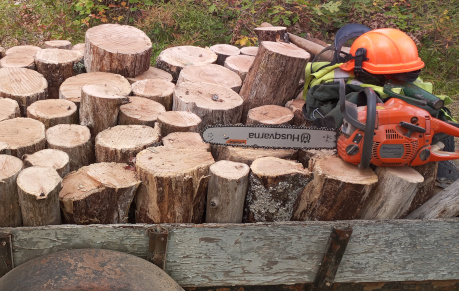 Loading logs and fire wood